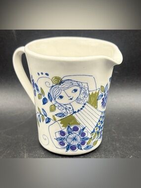 Figgjo Flint Norway Turi Design Lotte Ceramic Folk Art Style Lady Figure Creamer